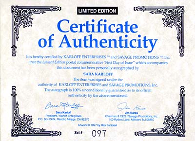 Certificate of Authenticity